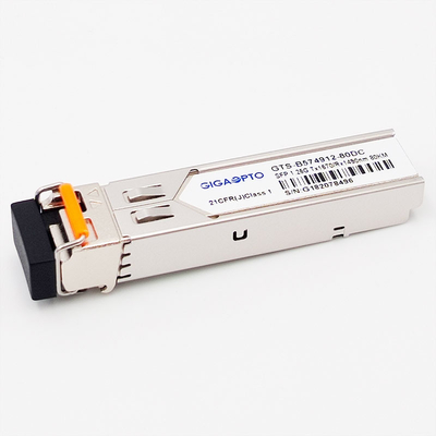 de Zendontvangermodule TX1570nm/RX1490nm 80km LC SMF DOM van 1000BASE-BX 1.25G BiDi SFP