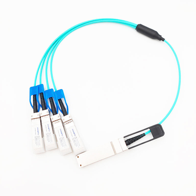 Parallelle Doorbraak Actieve Optische Kabel 100G QSFP28 aan de Ventilator uit AOC van 4x25G SFP28