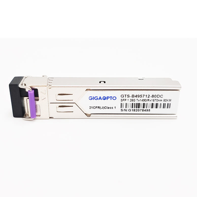 1.25G BiDi SFP 1000BASE-BX TX1490nm/RX1570nm 80 km SMF DOM LC Zendontvangermodule