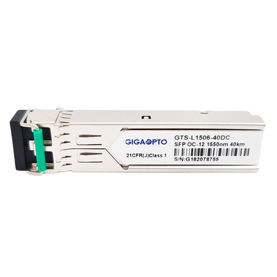 Oc-12/stm-4 622Mbps 1550nm 40km SFP-Zendontvangermodule SMF DOM Duplex LC