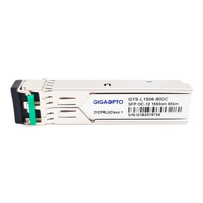 SFP oc-12/stm-4 DOM van de de Zendontvangermodule LC SMF van 622Mbps SONET/SDH 1550nm 80km