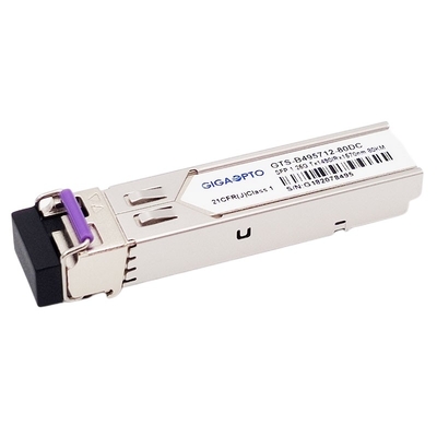 de Module1000base BX TX1490nm RX1570nm 80km SMF DOM LC van 1.25G BiDi SFP Zendontvangermodule