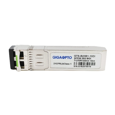 WDM SFP28 Optische Industriële Zendontvangermodule 10km LC-DOM 1270nm TX 1330nm RX