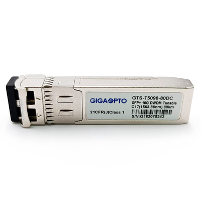 Melodieuze 50GHz-Stap10g DWDM c-Band SFP+ SMF Zendontvanger 80km DOM van 1563.86nm-1528.77nm LC