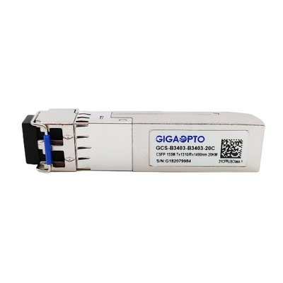 100BASE dubbele de Optische Vezelzendontvanger TX1310nm RX1490nm LC 20km DOM van BIDI CSFP