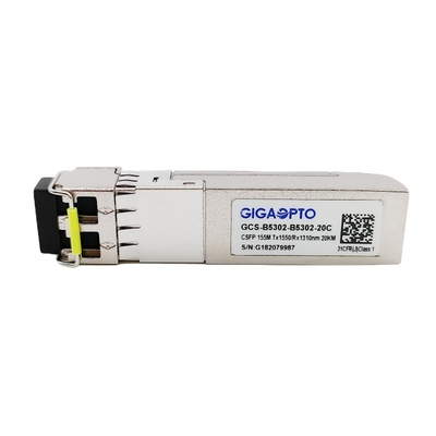100Mbps de compacte Dubbele Tweerichtings Optische Zendontvanger TX1550nm RX1310nm LC 20km DOM van SFP