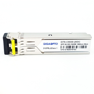 3G SDI HD Videocwdm SFP Kanaal 20KM LC-DOM MSA van de Zendontvangermodule 1270~1610nm speld-uit